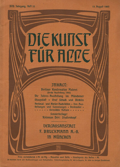Die Kunst für Alle- Cover by Peter Behrens